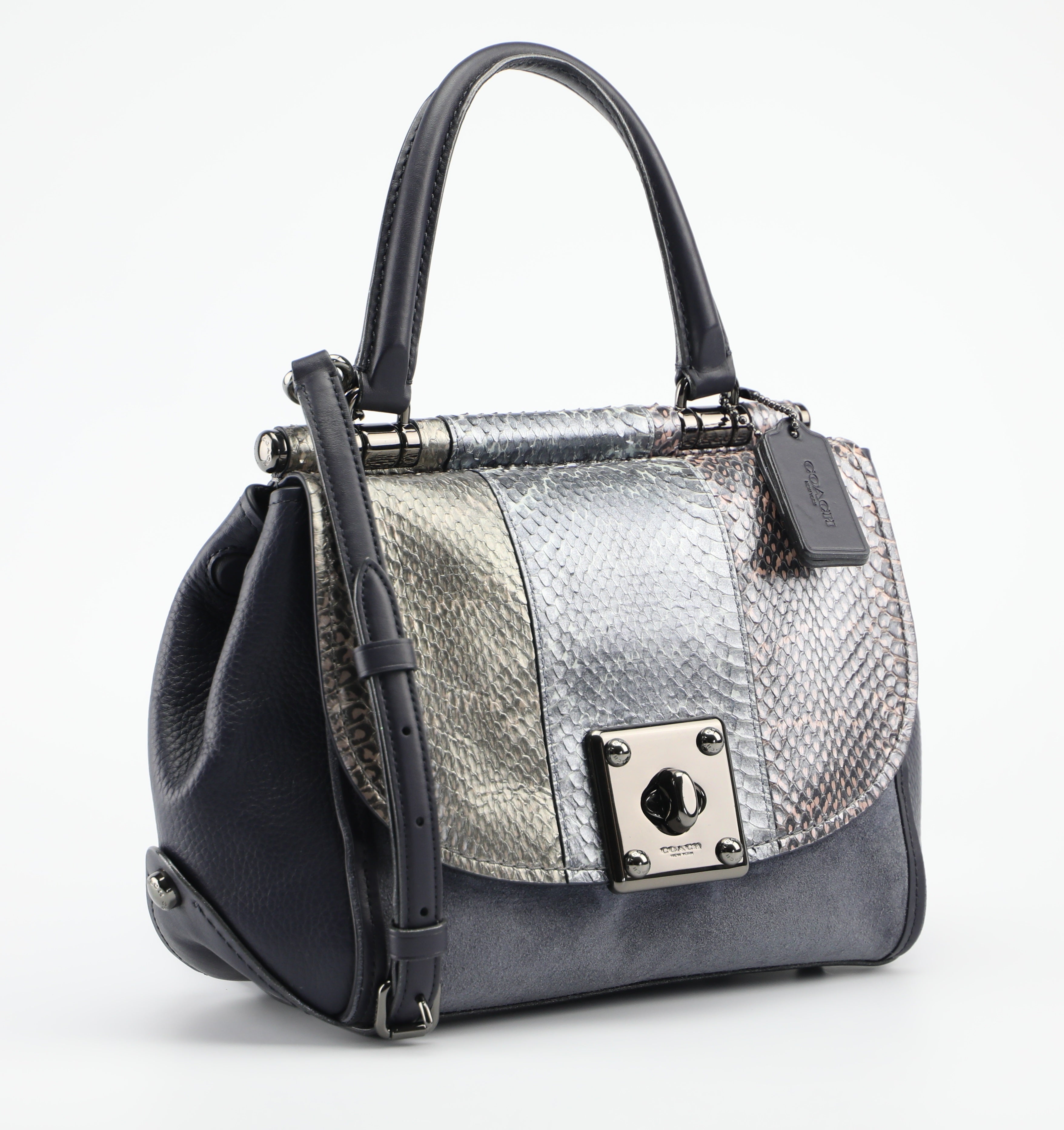 Coach Drifter Snake Embossed Satchel Crossbody