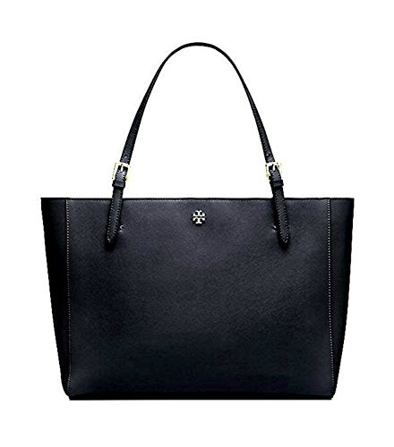  Tory Burch 134837 Emerson Black Saffiano Leather With Gold  Hardware Women's Large Double Zip Top Tote Bag : Clothing, Shoes & Jewelry