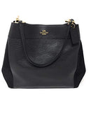 Coach Lexy Mixed Leather Suede Large Shoulder Bag