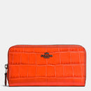 Coach Embossed Croc Accordion Zip Around Wallet