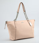 Coach Pebbled Leather Ava Chain Tote