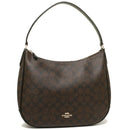 Coach Signature Canvas Leather Zip Shoulder Bag