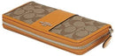Coach Signature PVC Leather Accordian Zip Wallet