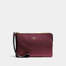 Coach Crossgrain Leather Small Corner Zip Wristlet