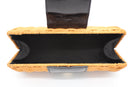 Tory Burch Rattan Clutch in Natural Black