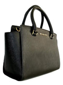 Michael Kors Selma Saffiano Medium Top Zip Satchel Crossbody