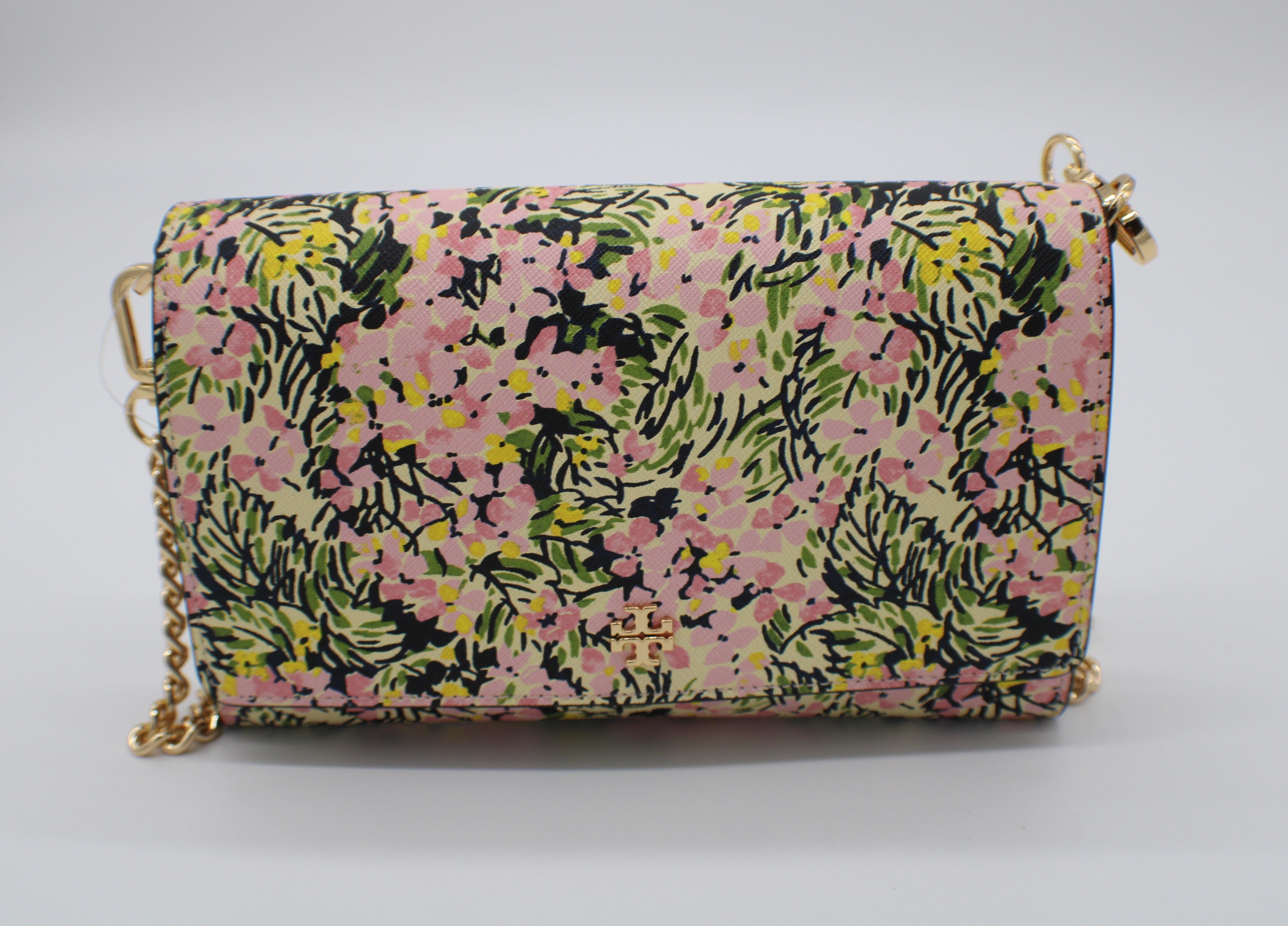 Tory Burch Floral Bird Printed Foldover Shoulder Bag