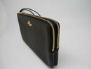 Coach Double Zip Pebble Leather Wristlet Wallet