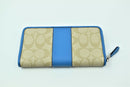 Coach Signature PVC Leather Accordian Zip Wallet