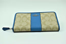 Coach Signature PVC Leather Accordian Zip Wallet