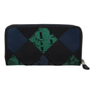 Coach Accordion Zip Snake Skin Embossed Patchwork Wallet