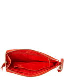 Tory Burch Britten Large Pebbled Leather Zip Pouch Wristlet