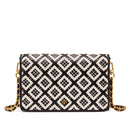 Tory Burch Robinson Woven Leather Chain Wallet Crossbody