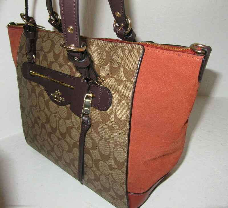 Coach Kleo Carryall Signature Canvas Khaki Multi