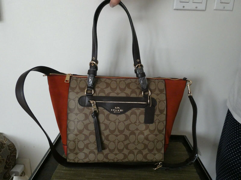 Coach Kleo Carryall Signature Canvas Khaki Multi