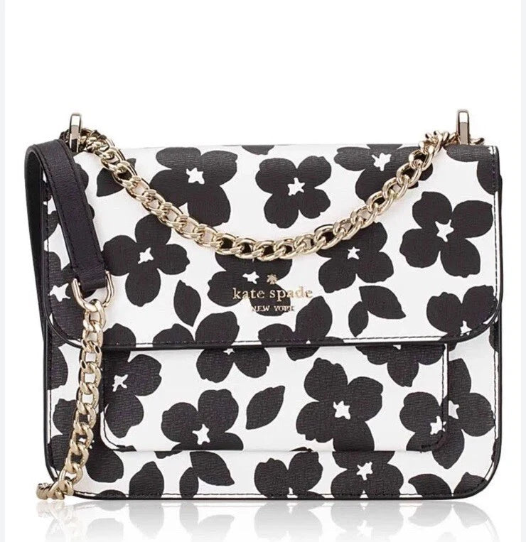 Kate Spade Remi Graphic Blooms Printed Flap Chain Crossbody
