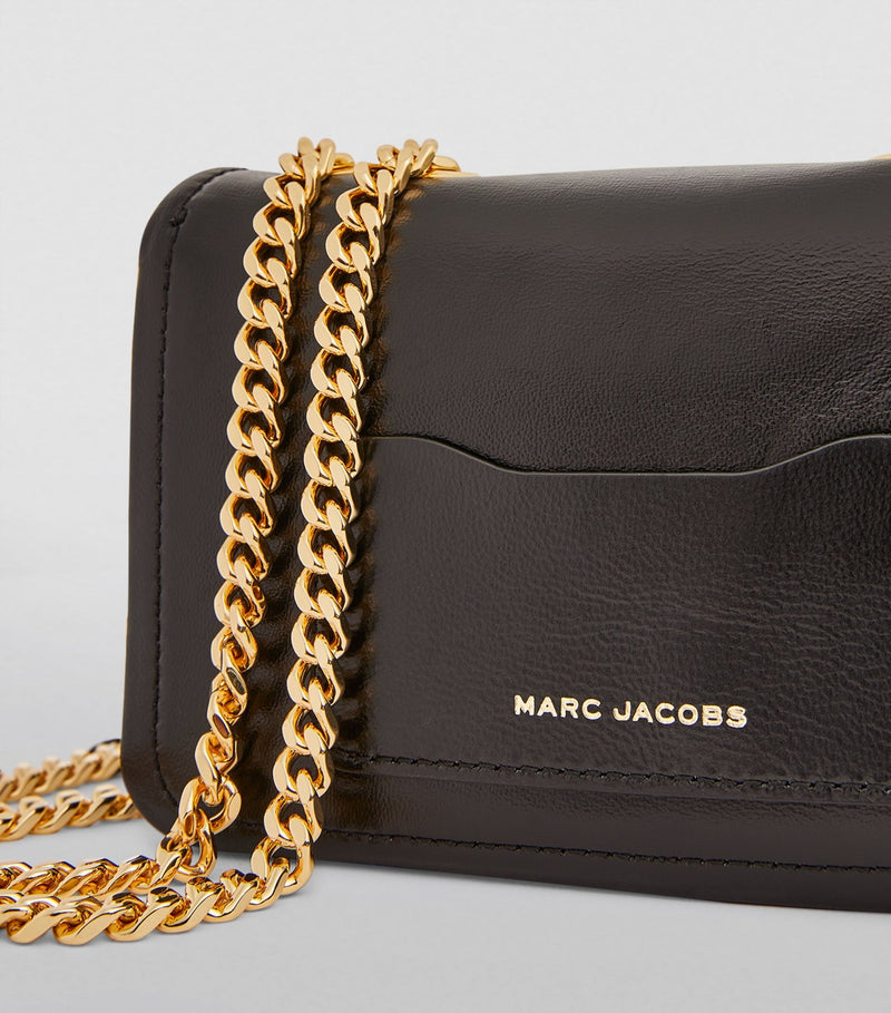 Mini Glam Shot of Marc Jacobs - Mini black leather bag with flap for women