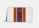 Varsity Stripe Medium Zip Around Wallet in Chalk White Multi