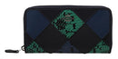 Coach Accordion Zip Snake Skin Embossed Patchwork Wallet
