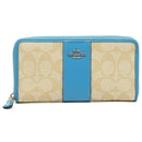 Coach Signature PVC Leather Accordian Zip Wallet