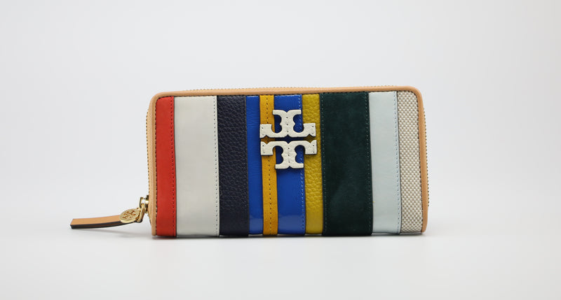 Tory Burch Stripe Zip Continental Wallet