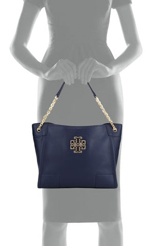 Tory Burch Leather Britten Small Slouchy Tote (SHF-21433) – LuxeDH