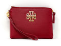 Tory Burch Britten Large Pebbled Leather Zip Pouch Wristlet