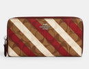 Coach Signature Stripe Accordion Zip Wallet