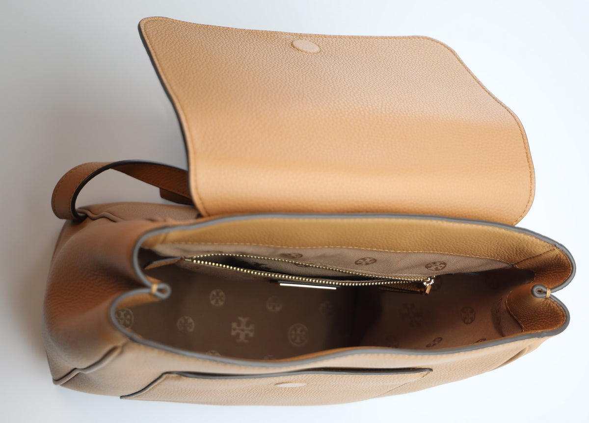 Tory Burch Carter Leather Flap Backpack Tory Burch Carter Flap Backpack Cardamom  main image 4