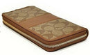 Coach Signature PVC Leather Accordian Zip Wallet