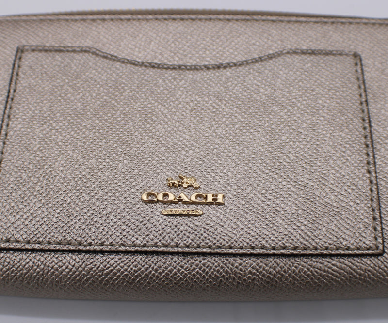 Coach Crossgrain Leather Accordion Zip Wallet