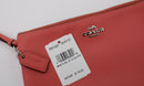 Coach Double Zip Pebble Leather Wristlet Wallet