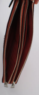 Coach Double Zip Pebble Leather Wristlet Wallet