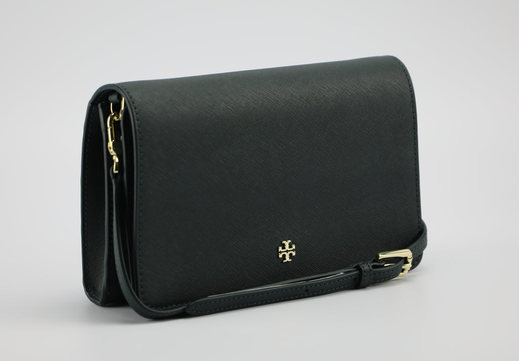 Tory+Burch+Emerson+Combo+Women%27s+Leather+Crossbody+Bag+-+Black for sale  online