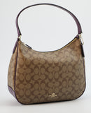 Coach Signature Canvas Leather Zip Shoulder Bag