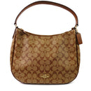 Coach Signature Canvas Leather Zip Shoulder Bag