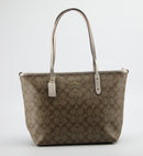 Coach Signature Metallic City Zip Tote