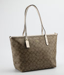 Coach Signature Metallic City Zip Tote