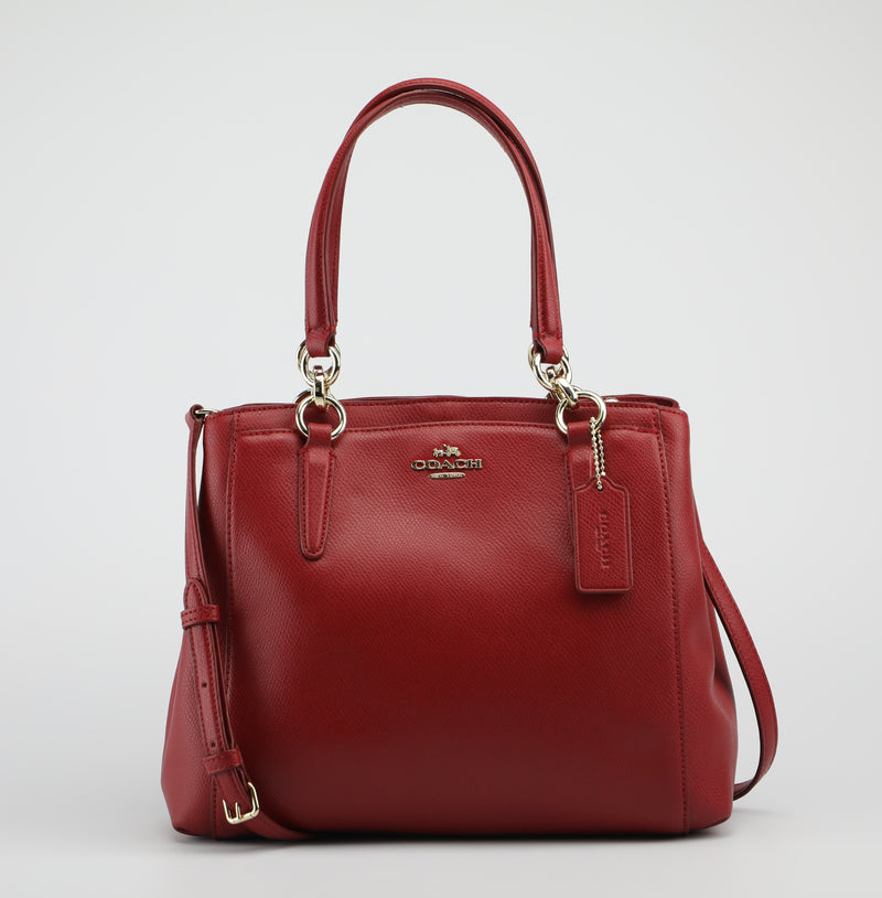Coach Mini Bennett Satchel Crossgrain in Leather Red, Luxury, Bags