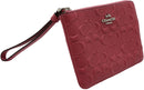 Coach Signature Debossed Patent Leather Corner Zip Wristlet