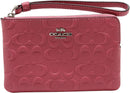 Coach Signature Debossed Patent Leather Corner Zip Wristlet