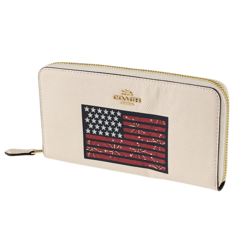 Coach United States Flag Leather Accordion Zip Wallet