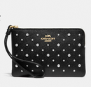 Coach Studded All Over Rivets Corner Zip