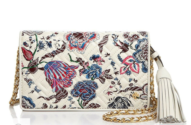 Tory Burch Fleming Printed Flat Wallet Crossbody