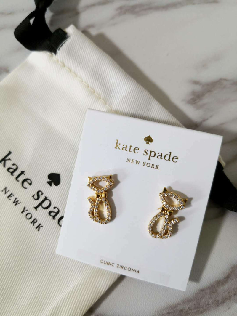 Kate Spade Jazz Things Up Pave Cat Studs