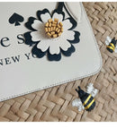 Kate Spade Honey Bee Large Natural Multi Embroidered Straw Tote