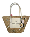Kate Spade Honey Bee Large Natural Multi Embroidered Straw Tote