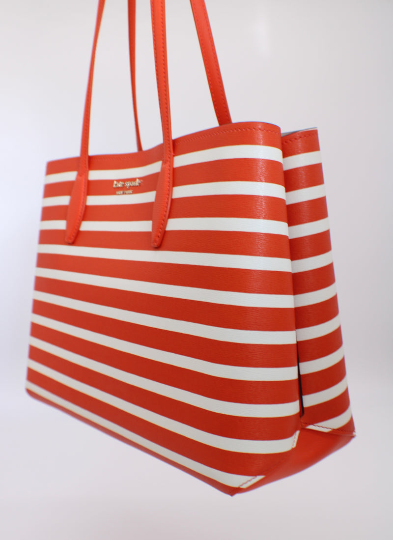 Kate Spade PXR00388 - All Day Sailing Stripe Printed PVC Tote