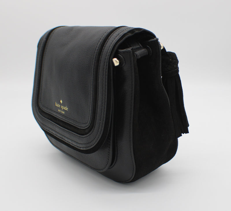 Kate Spade Eva Leather Top Zip Satchel Bag Small Black in Leather - US