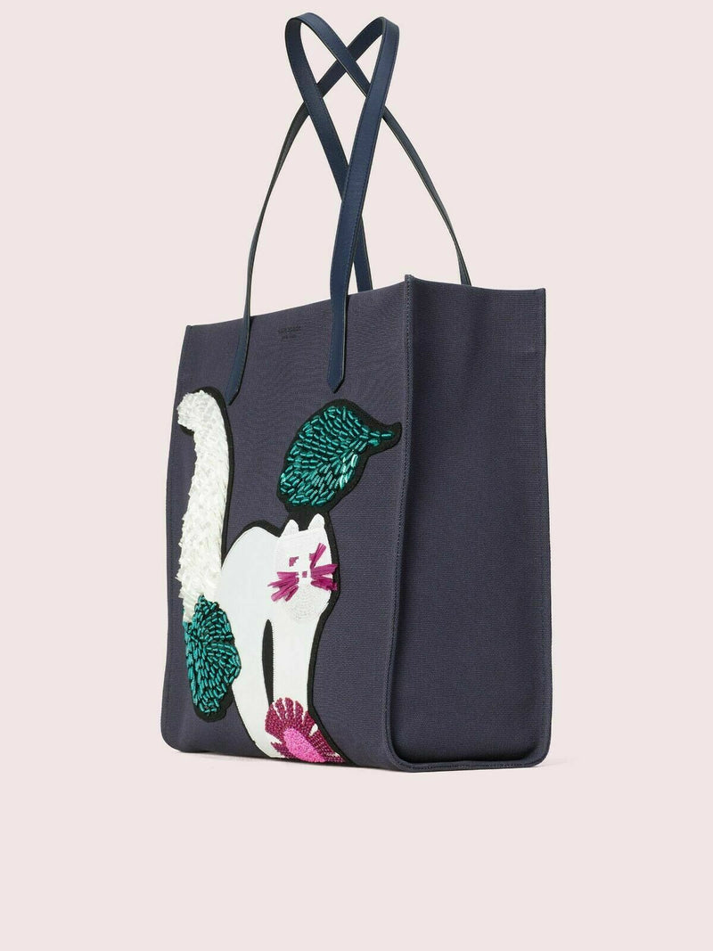 Kate Spade Kitty Cat Embellished Large NS Tote